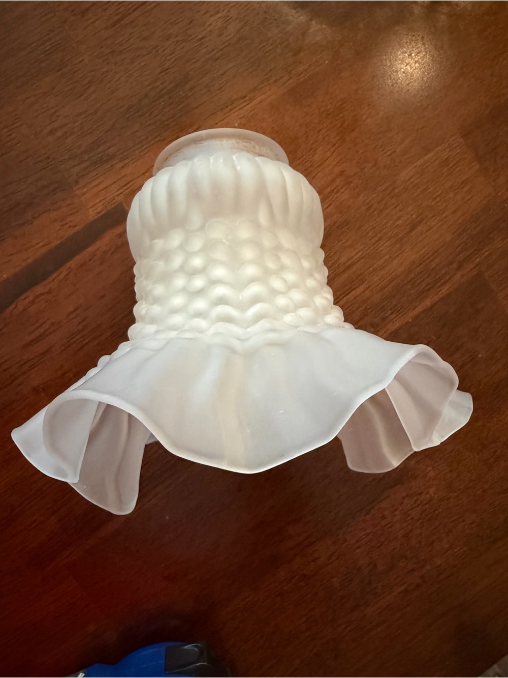 Frosted White Ruffled Glass Lantern Shade - Classic Home Accent